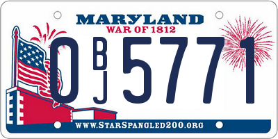 MD license plate 0BJ5771