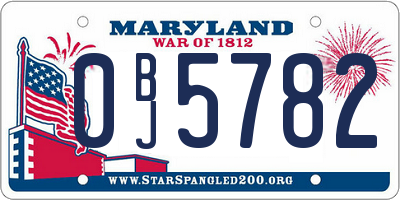 MD license plate 0BJ5782
