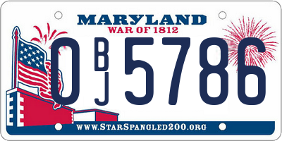 MD license plate 0BJ5786