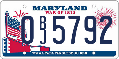 MD license plate 0BJ5792