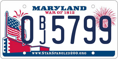 MD license plate 0BJ5799