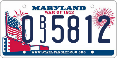MD license plate 0BJ5812