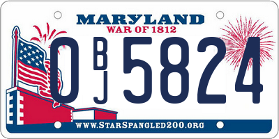 MD license plate 0BJ5824