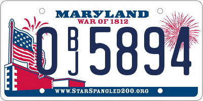 MD license plate 0BJ5894