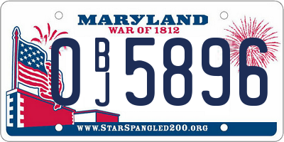 MD license plate 0BJ5896