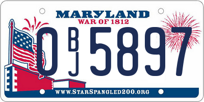 MD license plate 0BJ5897