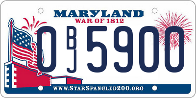 MD license plate 0BJ5900