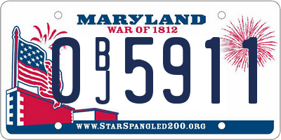 MD license plate 0BJ5911