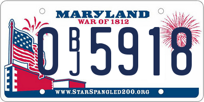 MD license plate 0BJ5918