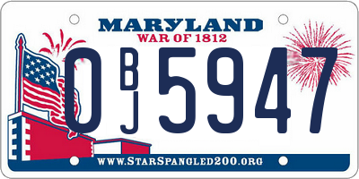 MD license plate 0BJ5947