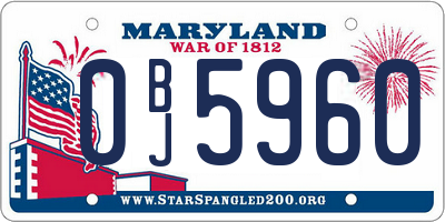 MD license plate 0BJ5960