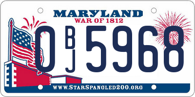 MD license plate 0BJ5968