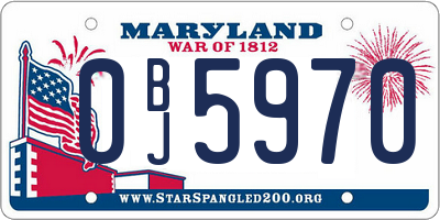 MD license plate 0BJ5970