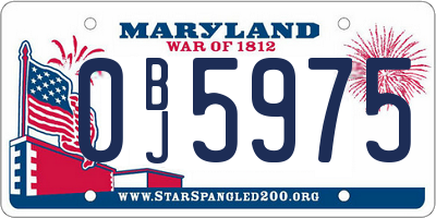 MD license plate 0BJ5975
