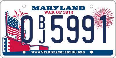 MD license plate 0BJ5991