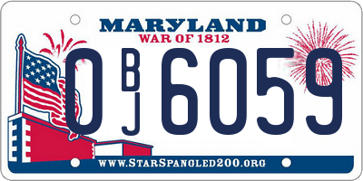 MD license plate 0BJ6059