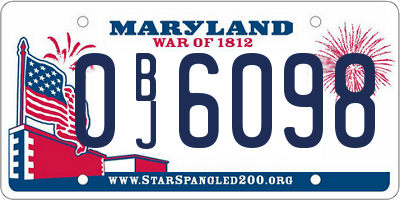 MD license plate 0BJ6098