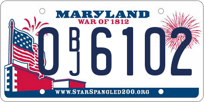 MD license plate 0BJ6102