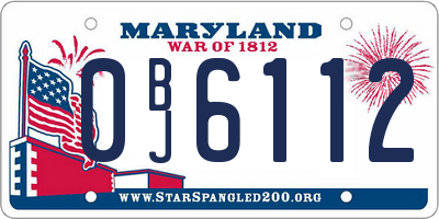 MD license plate 0BJ6112