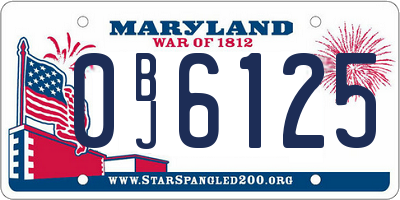 MD license plate 0BJ6125