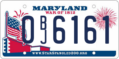 MD license plate 0BJ6161