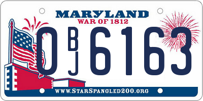MD license plate 0BJ6163