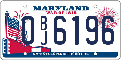 MD license plate 0BJ6196