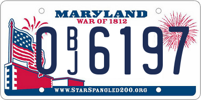 MD license plate 0BJ6197