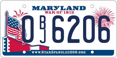 MD license plate 0BJ6206