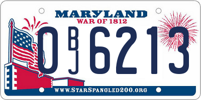 MD license plate 0BJ6213