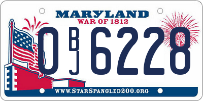 MD license plate 0BJ6228