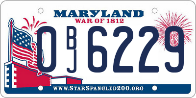 MD license plate 0BJ6229