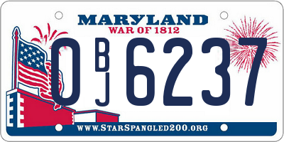 MD license plate 0BJ6237