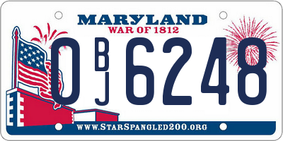 MD license plate 0BJ6248