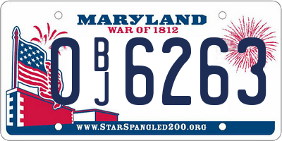 MD license plate 0BJ6263
