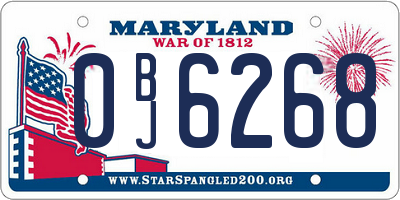 MD license plate 0BJ6268