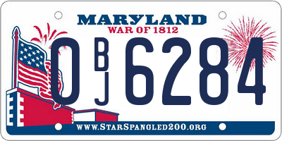 MD license plate 0BJ6284