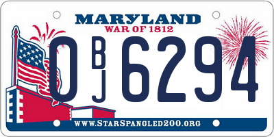 MD license plate 0BJ6294