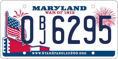 MD license plate 0BJ6295