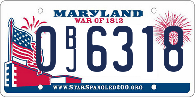 MD license plate 0BJ6318