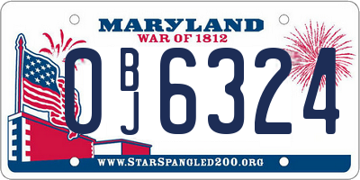 MD license plate 0BJ6324
