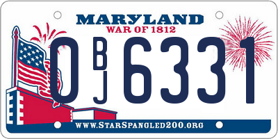MD license plate 0BJ6331