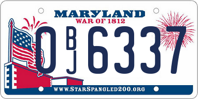 MD license plate 0BJ6337