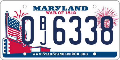 MD license plate 0BJ6338