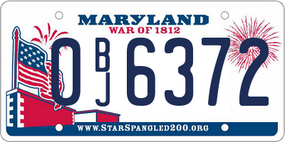 MD license plate 0BJ6372