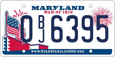 MD license plate 0BJ6395