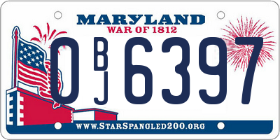 MD license plate 0BJ6397