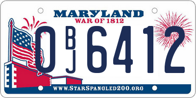 MD license plate 0BJ6412