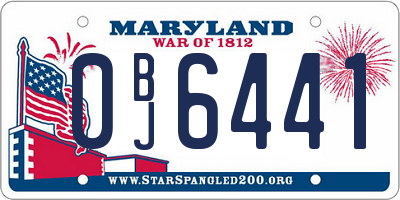 MD license plate 0BJ6441