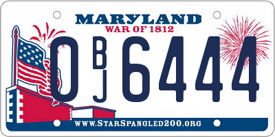 MD license plate 0BJ6444